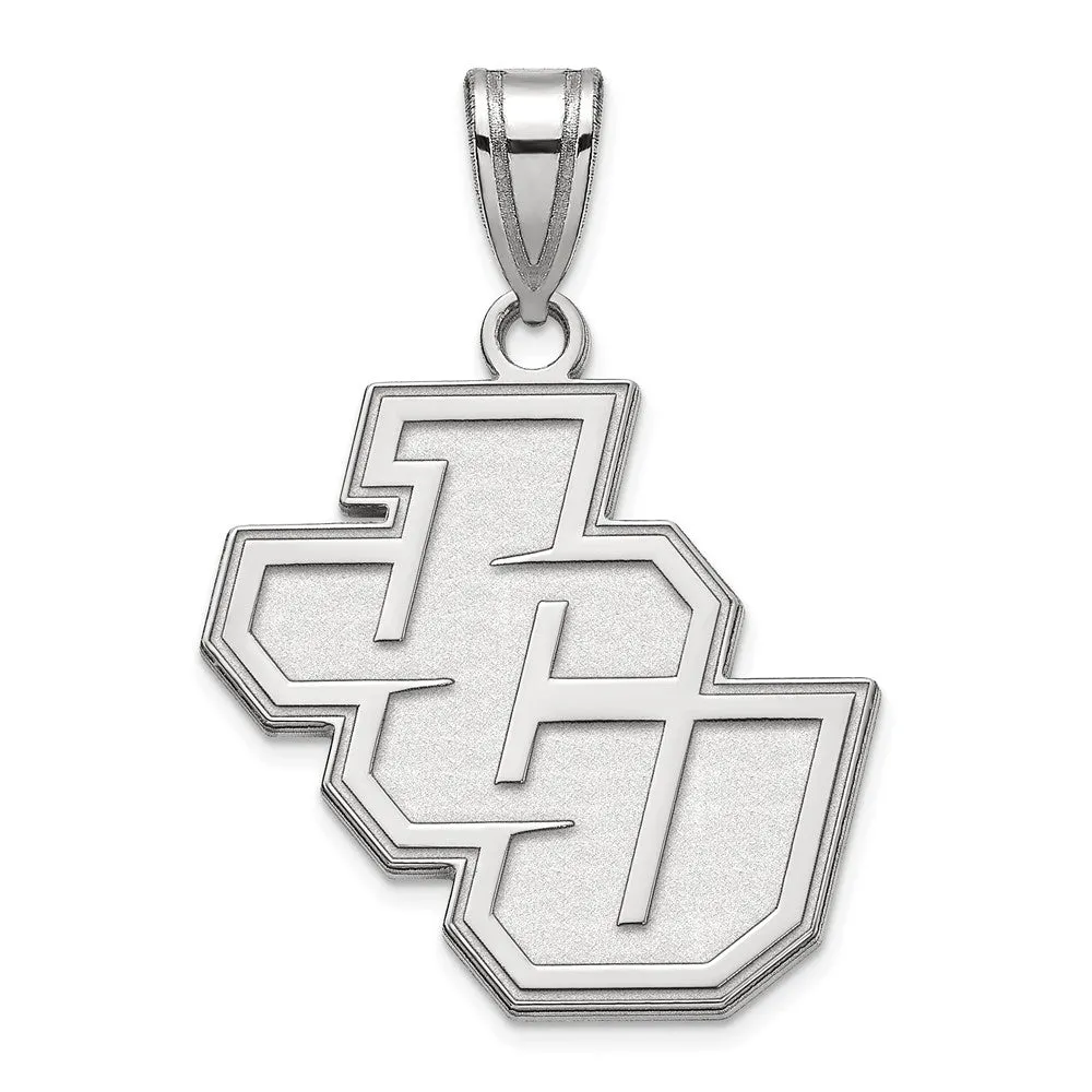 Sterling Silver Rhodium-plated John Carroll University Medium Pendant