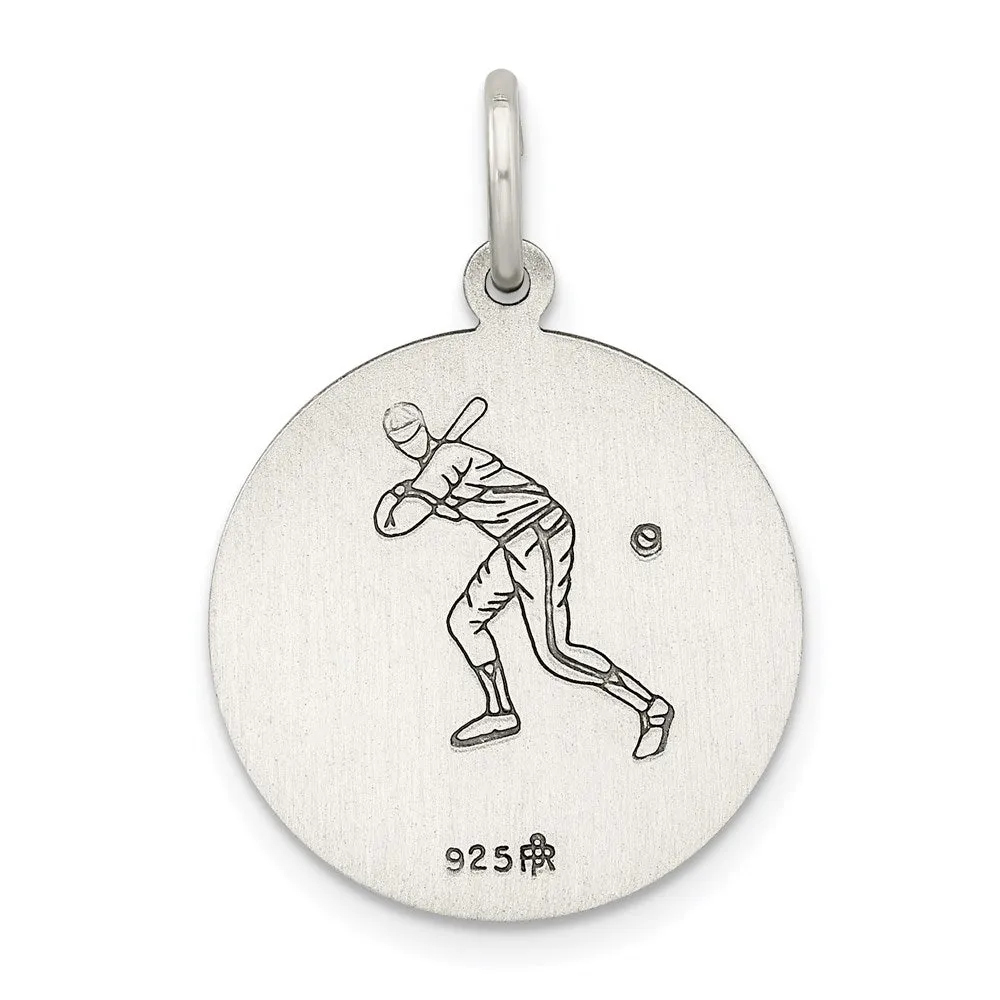 Sterling Silver St. Christopher Baseball Medal