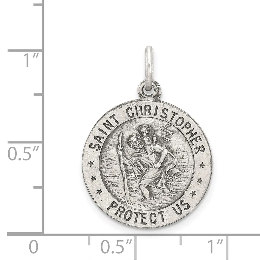 Sterling Silver St. Christopher Baseball Medal