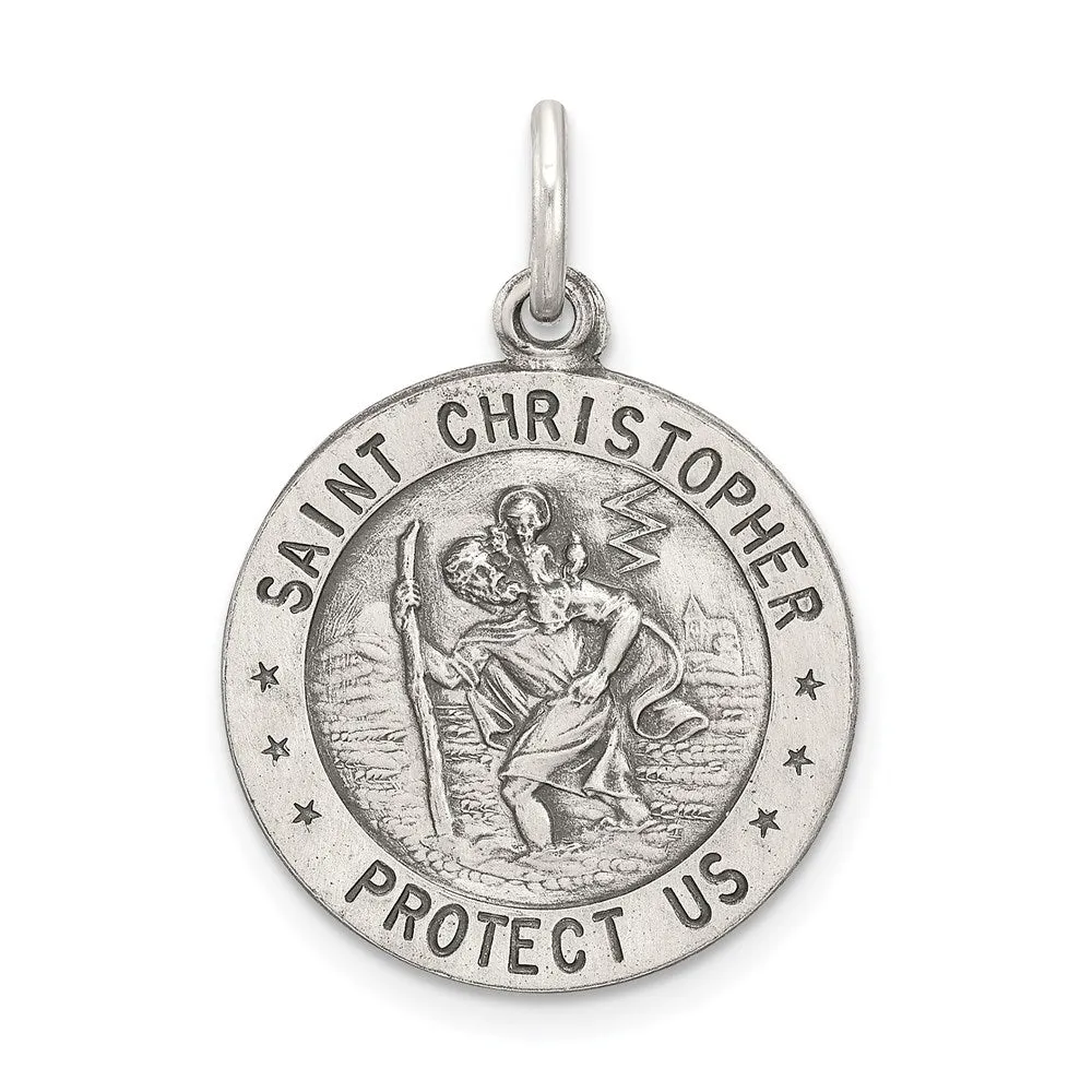 Sterling Silver St. Christopher Baseball Medal