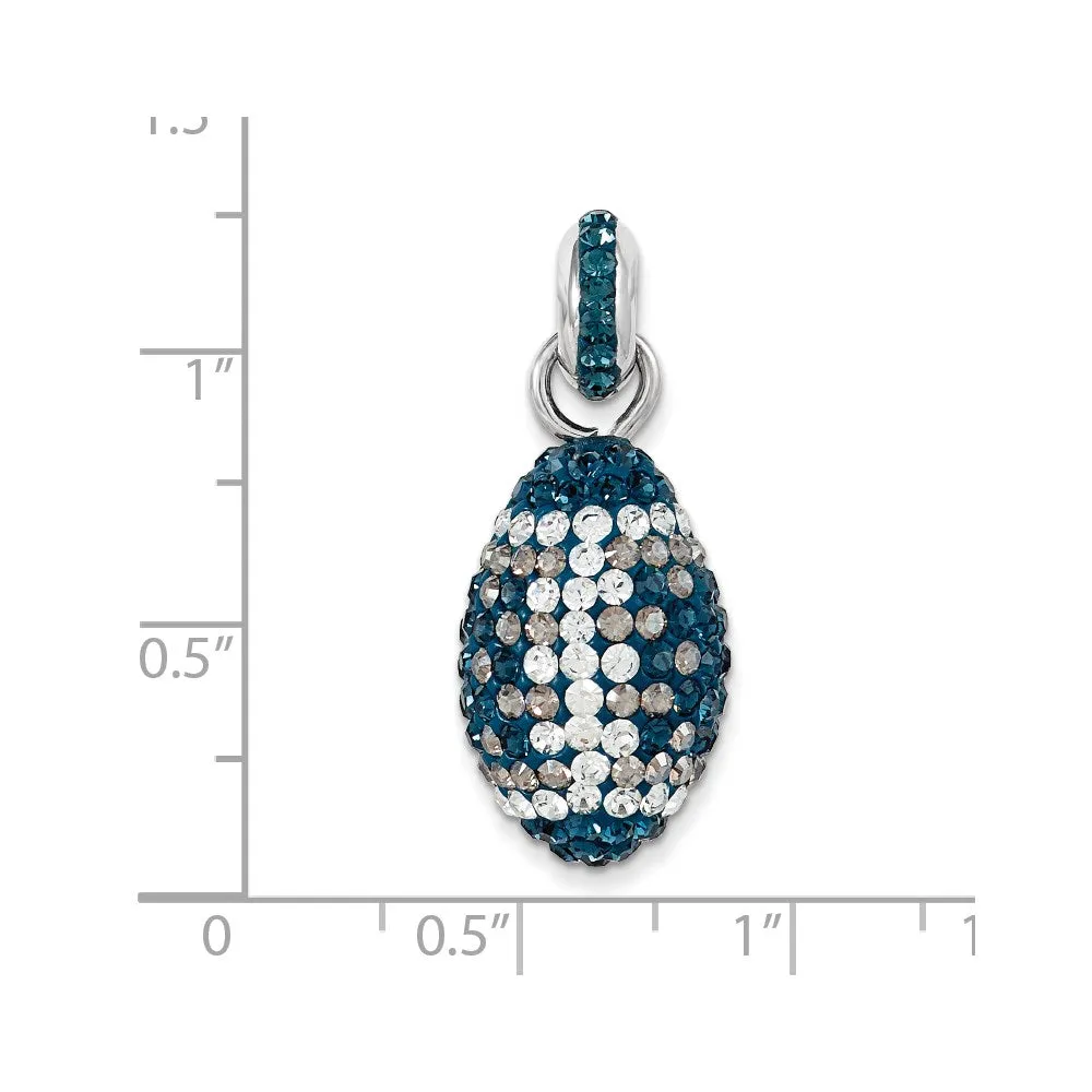Sterling Silver Swarovski Elements Football Pendant