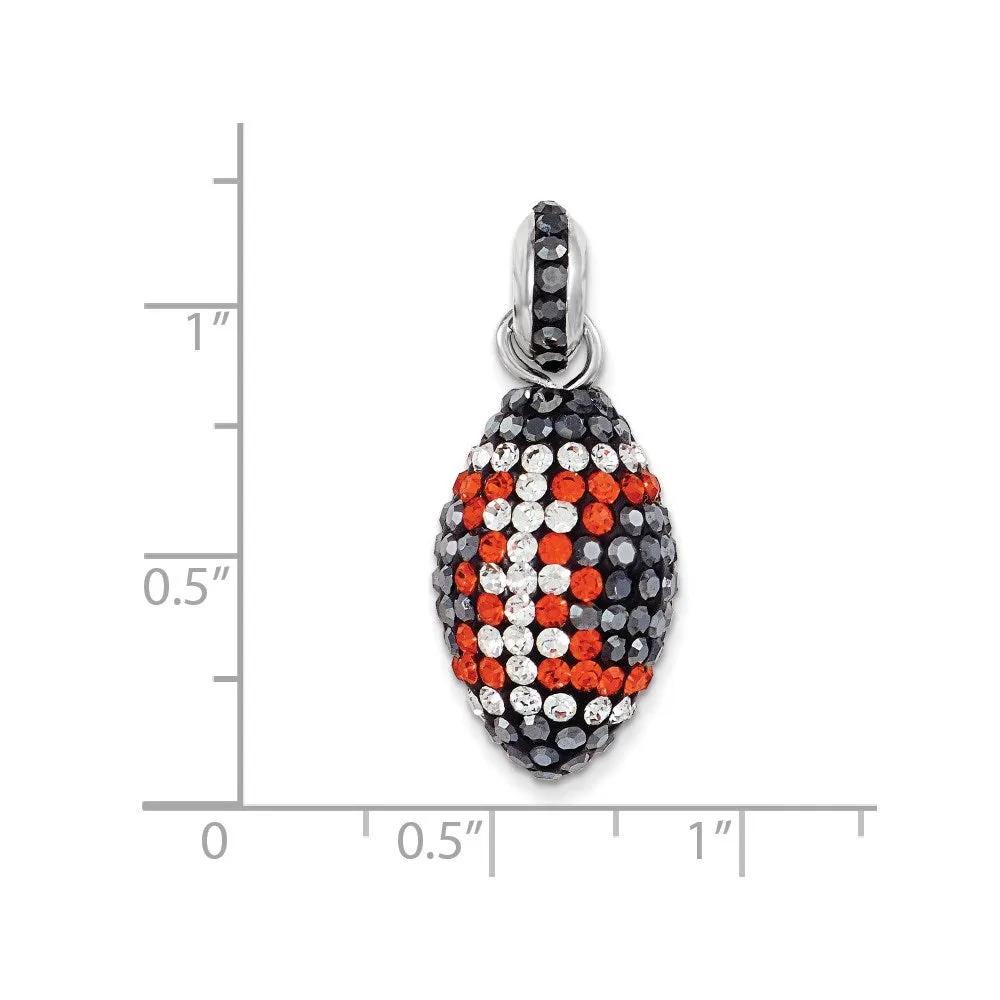 Sterling Silver Swarovski Elements Football Pendant