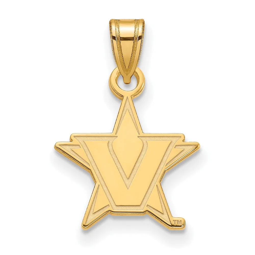 Sterling Silver w/GP Vanderbilt University Small Pendant