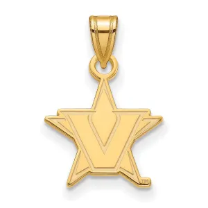 Sterling Silver w/GP Vanderbilt University Small Pendant