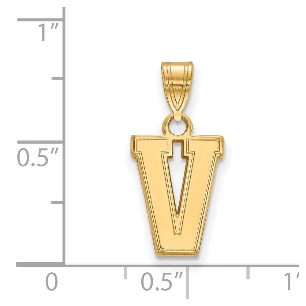 Sterling Silver w/GP Vanderbilt University Small Pendant