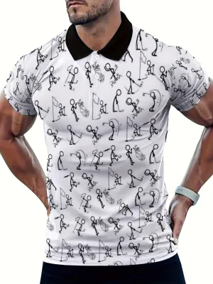 Stick Figure Graphic Henry T-Shirt