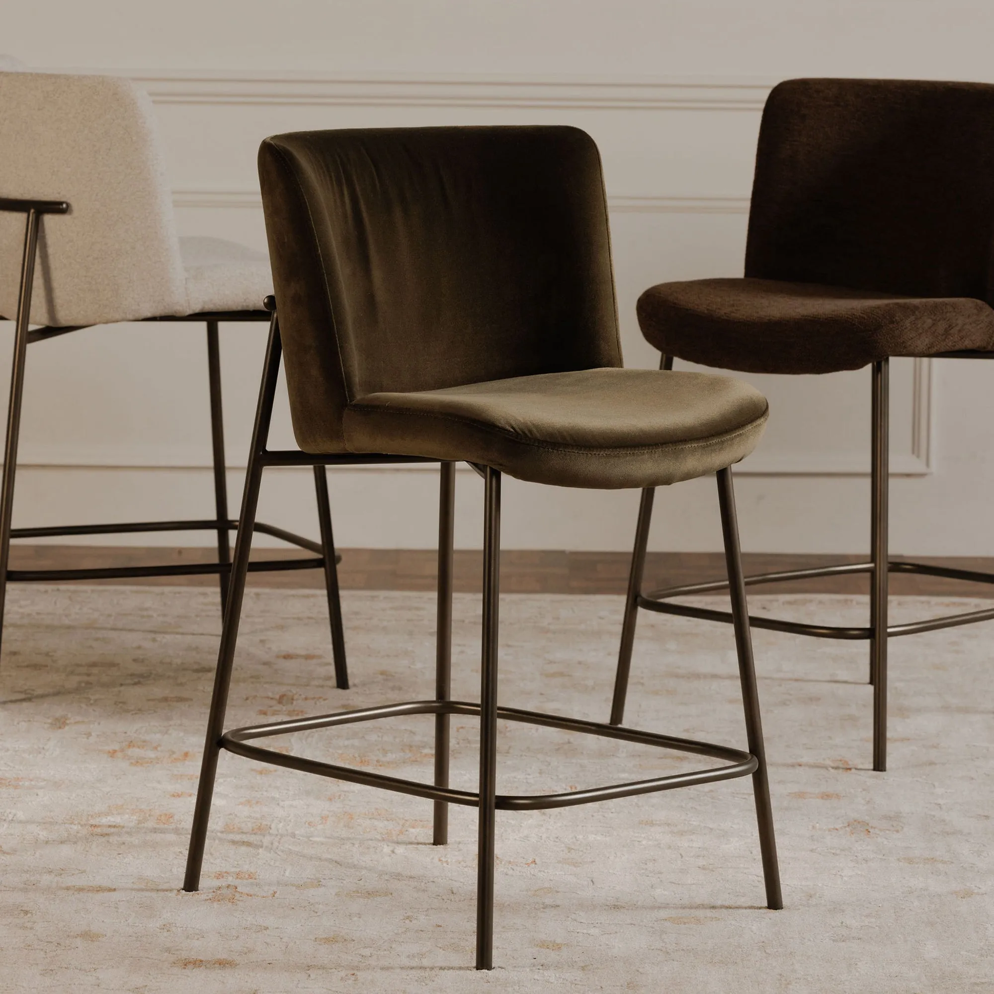 Streamlined Bronze Diner Stool
