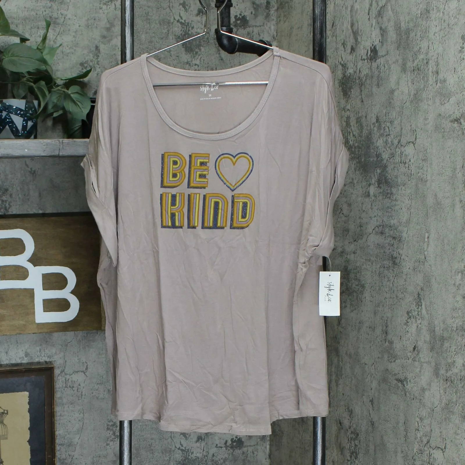 Style & Co. Plus Size Scoop Neck Short Sleeve Graphic T-Shirt