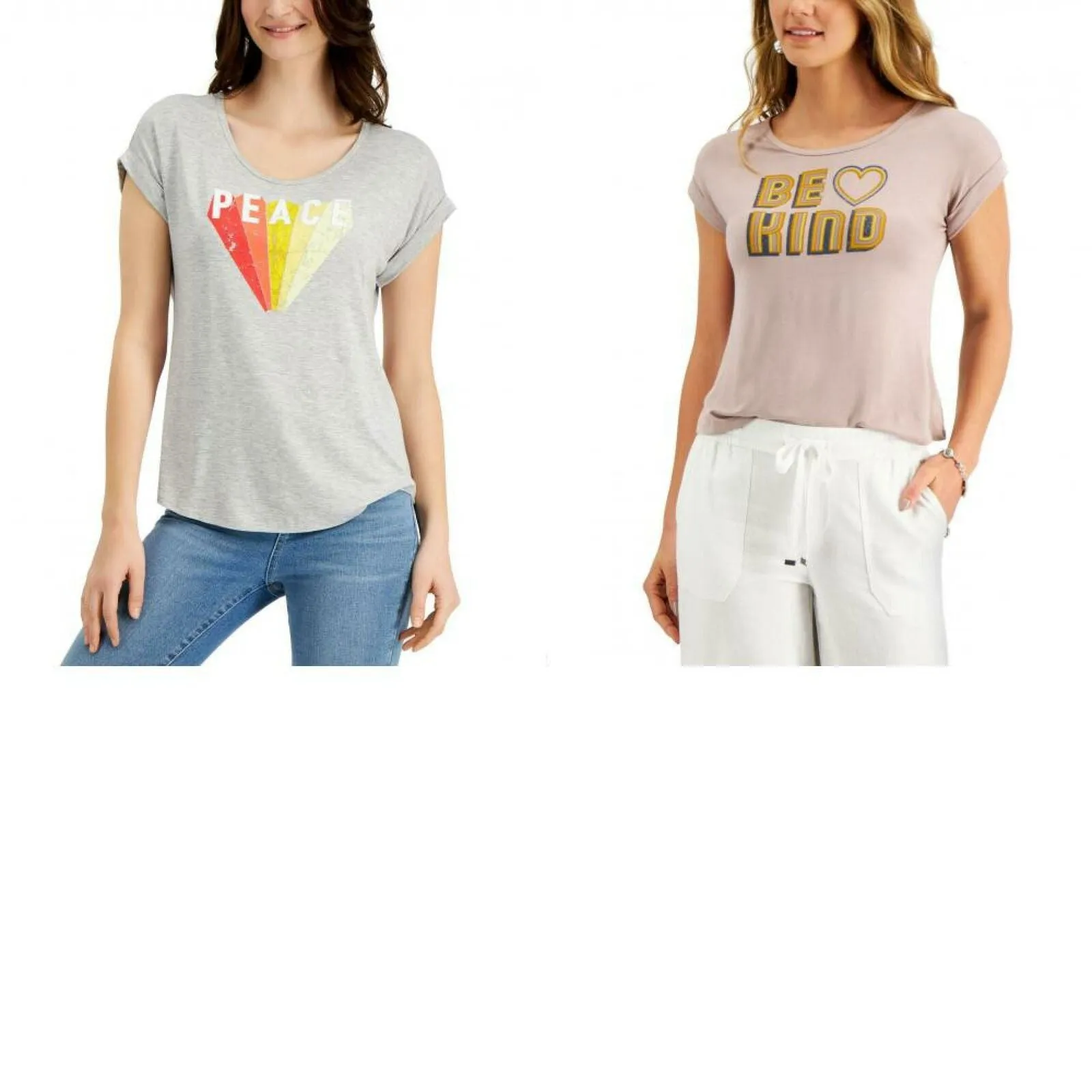 Style & Co. Plus Size Scoop Neck Short Sleeve Graphic T-Shirt