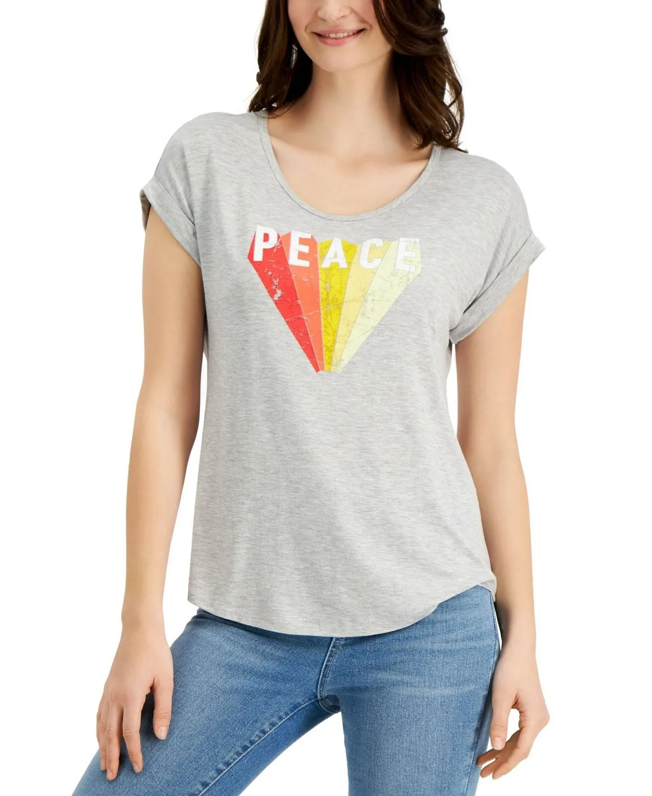 Style & Co. Plus Size Scoop Neck Short Sleeve Graphic T-Shirt