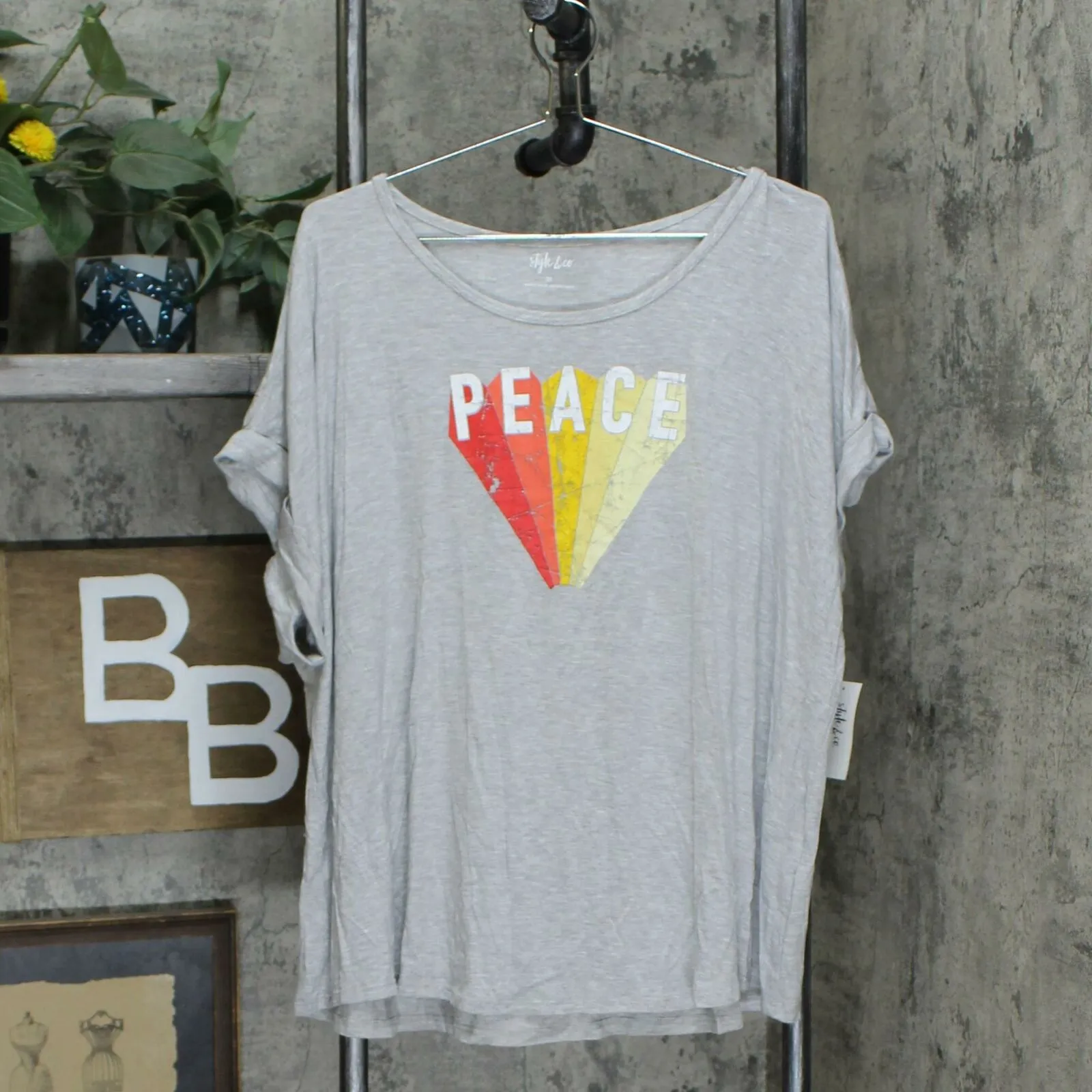 Style & Co. Plus Size Scoop Neck Short Sleeve Graphic T-Shirt