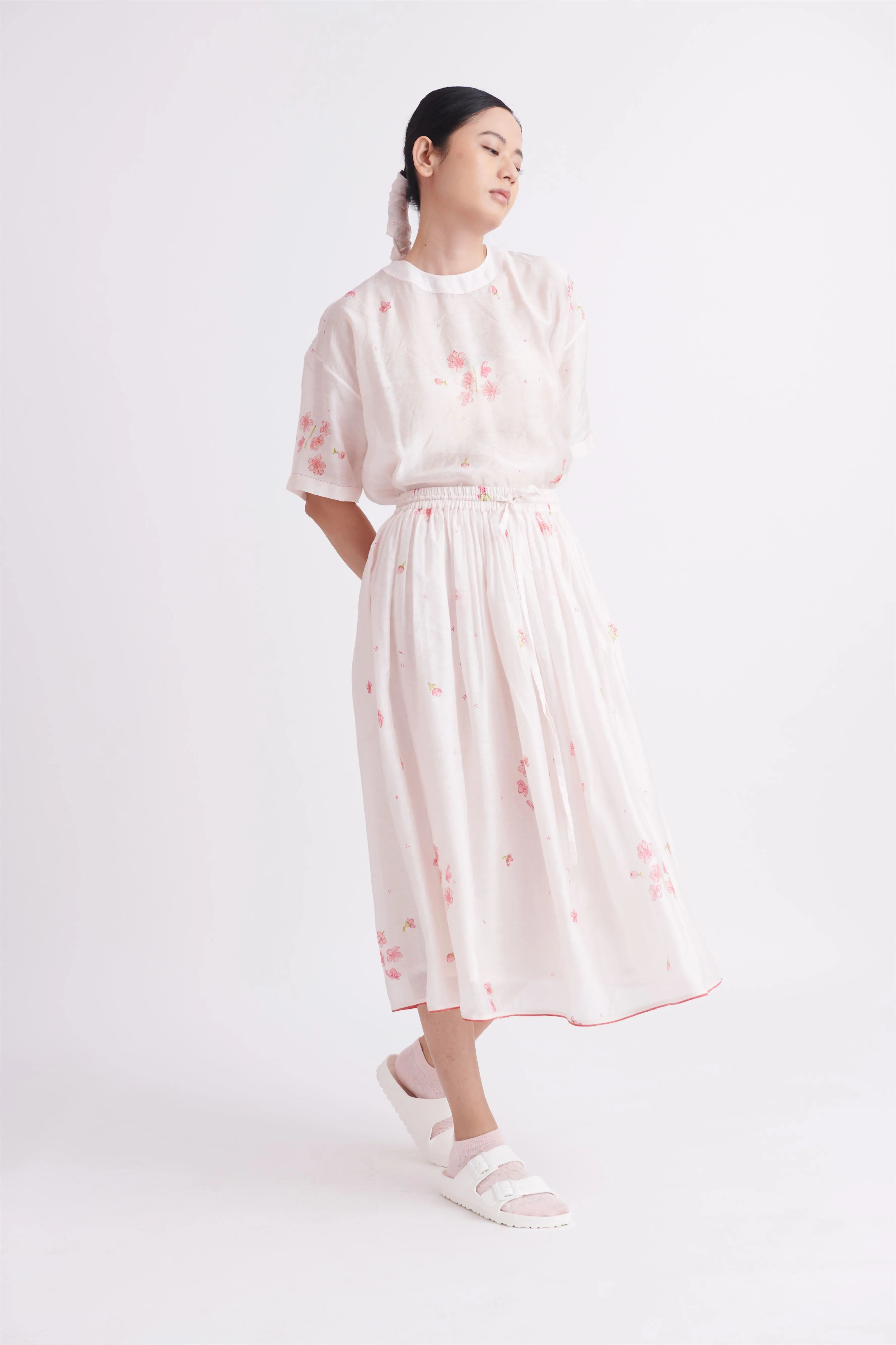 summer skirt handloom silk floral print-SS2025-37-fashion edit-the plavate