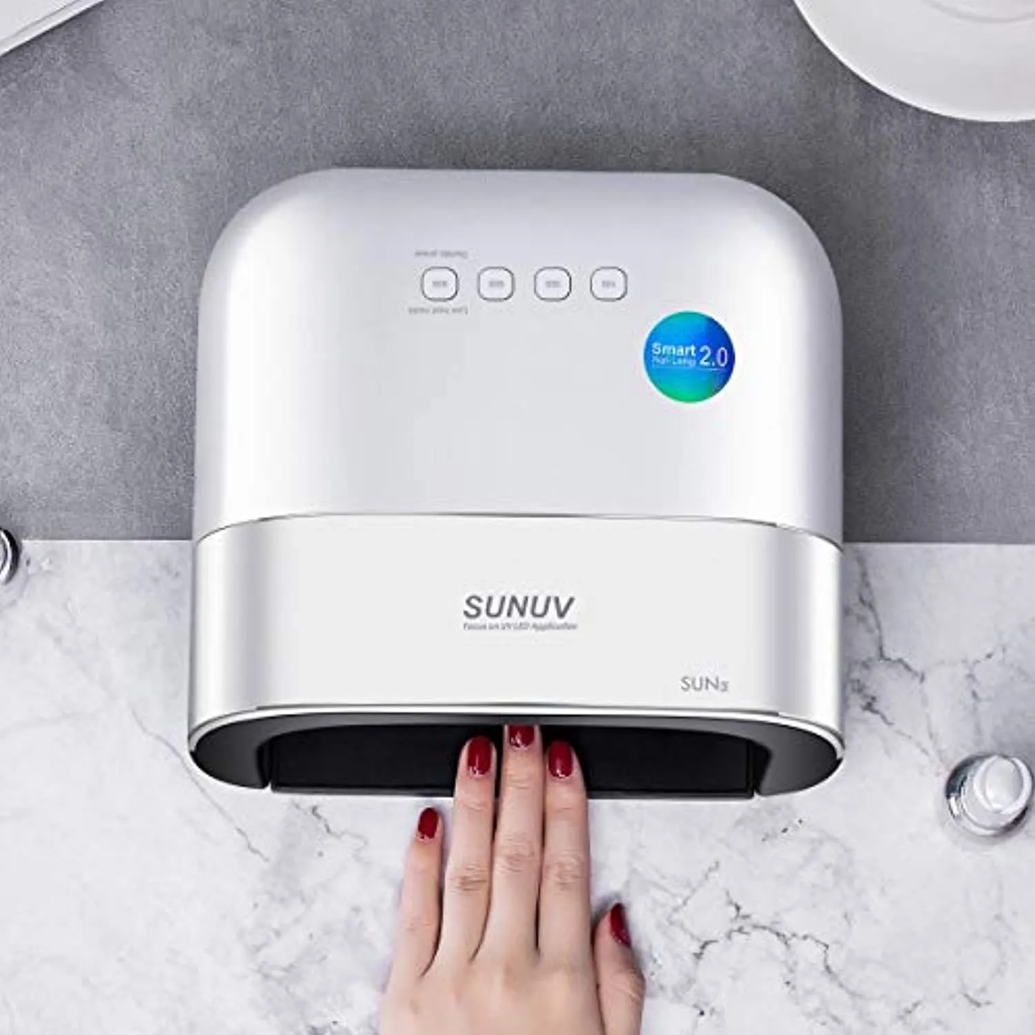 SUNUV 48W UV LED Professional Nail Lamp for Gel Nail Polish Curing UV Light Nail Dryer 5 Fingernails & Toenails with Sensor, 39 PCS LED Beads SUN3 Valentine Gift for Woman Mom Girl