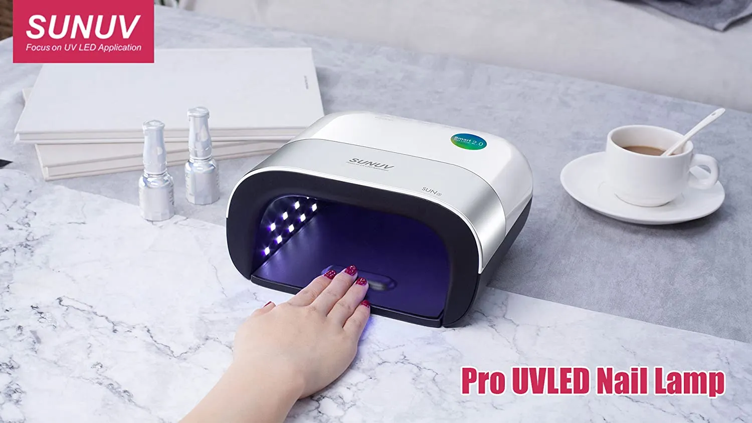 SUNUV 48W UV LED Professional Nail Lamp for Gel Nail Polish Curing UV Light Nail Dryer 5 Fingernails & Toenails with Sensor, 39 PCS LED Beads SUN3 Valentine Gift for Woman Mom Girl