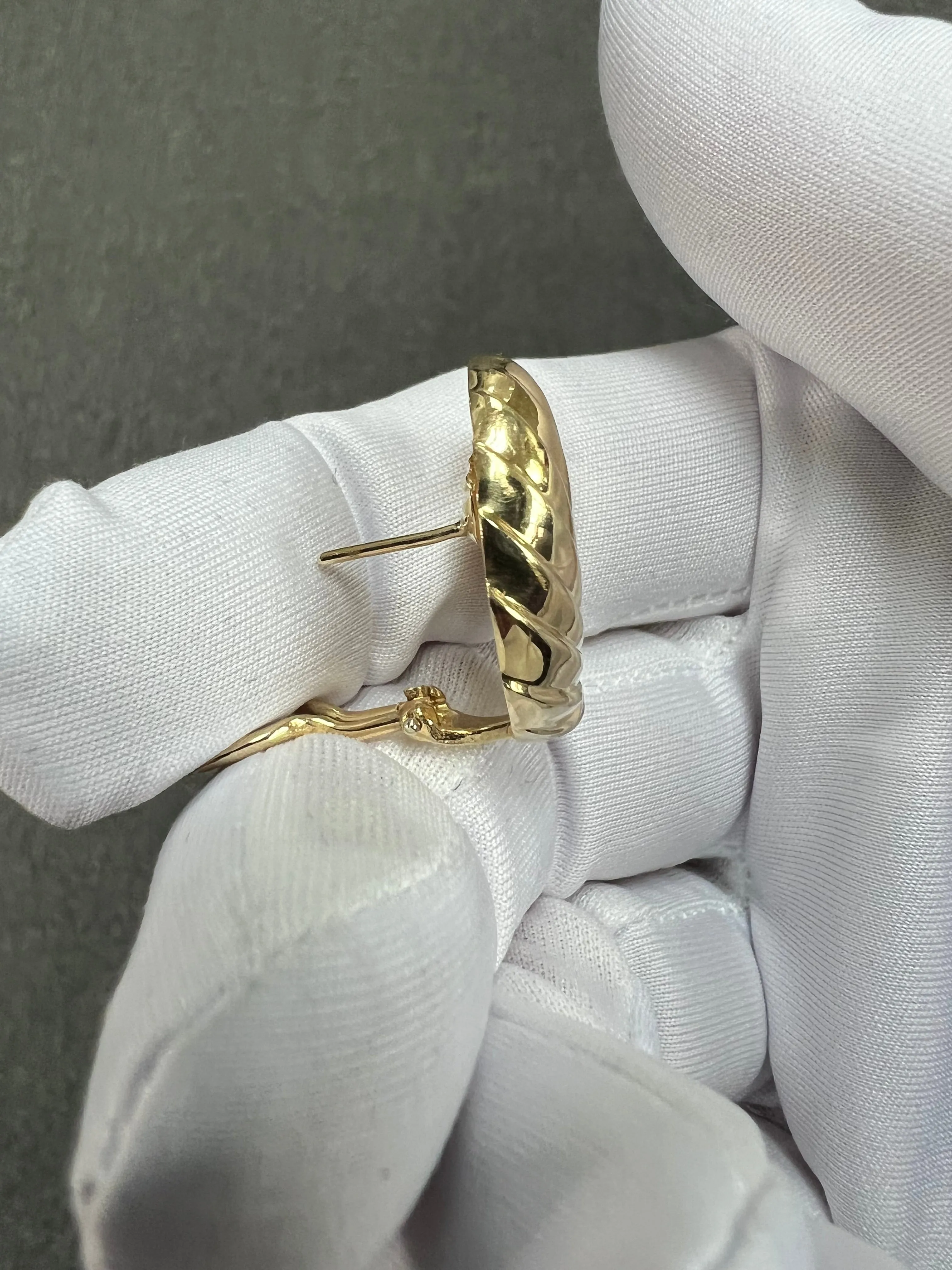 Swirl Yellow Gold Diamond Clip And Post Earrings