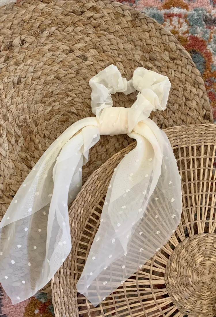 Swiss Dot Hair Scarf