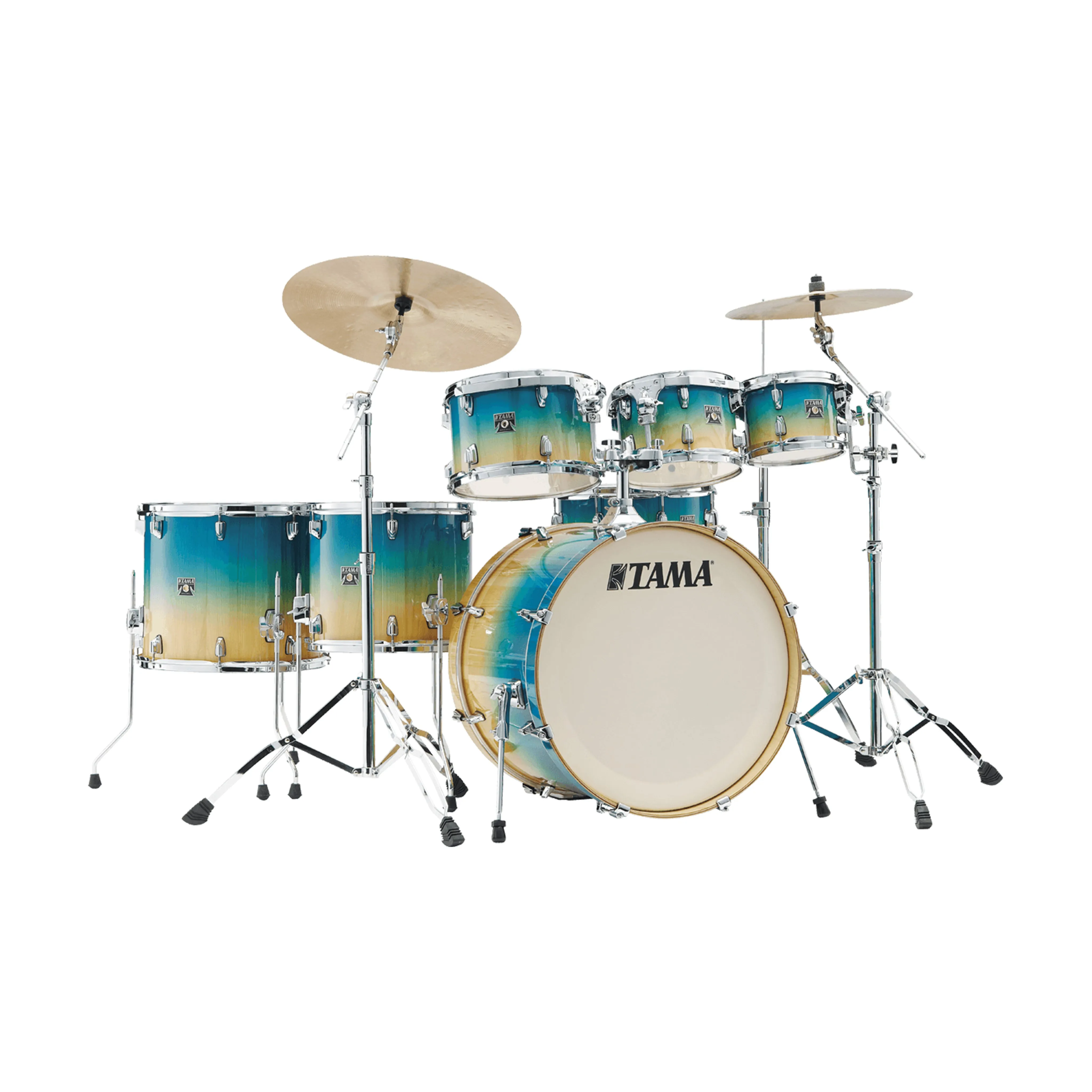 TAMA CL72RSP-CLP Superstar Classic Maple 7-Piece Drum Shell Kit, Carribean Lacebark Pine