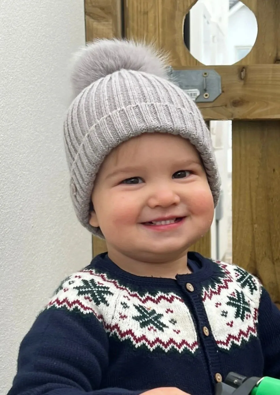 Taupe Single Pom Hat