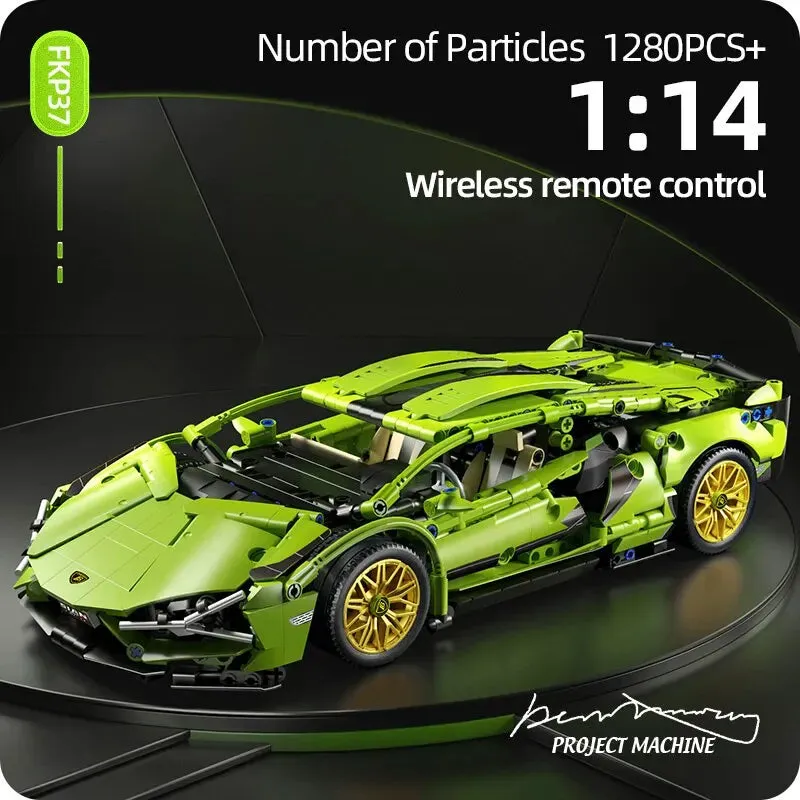 Technical Racing Sports Car Model 1280PCS Building Blocks City Mechanical Speed Vehicle Supercar  Brick Puzzle Toys Kid Adult Gift