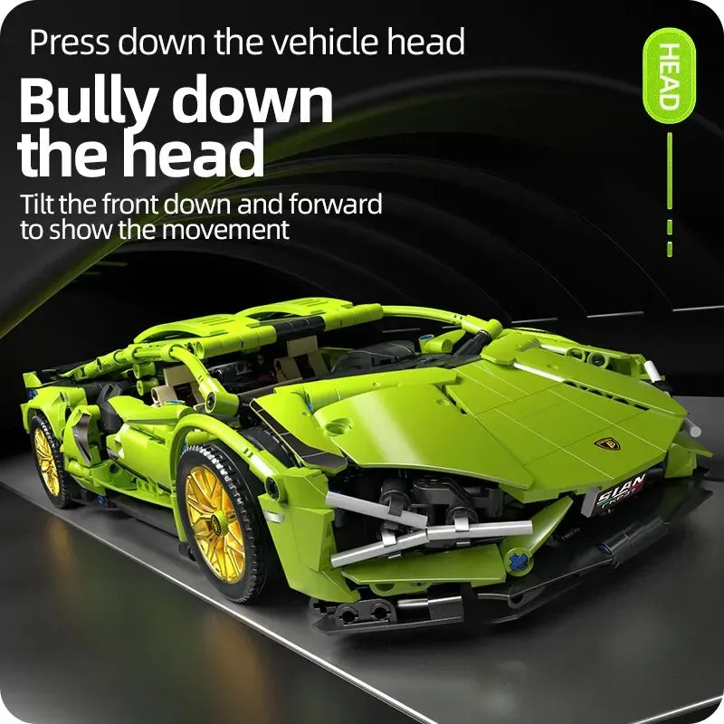 Technical Racing Sports Car Model 1280PCS Building Blocks City Mechanical Speed Vehicle Supercar  Brick Puzzle Toys Kid Adult Gift
