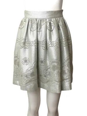 TEMPERLEY- NWT Silver Pearl Lace Skirt, Multiple Size Available