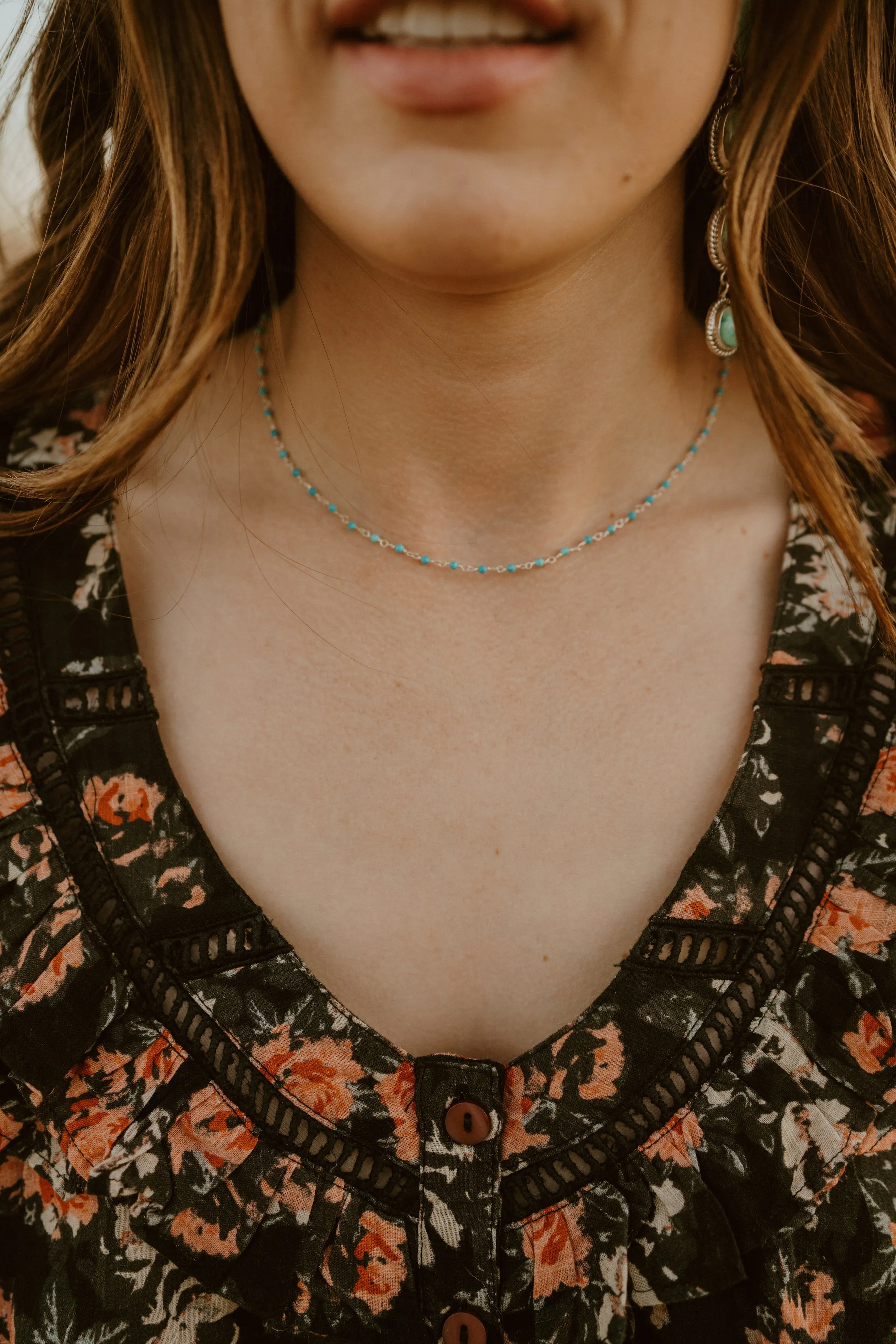 Tessie Necklace | Turquoise and Silver