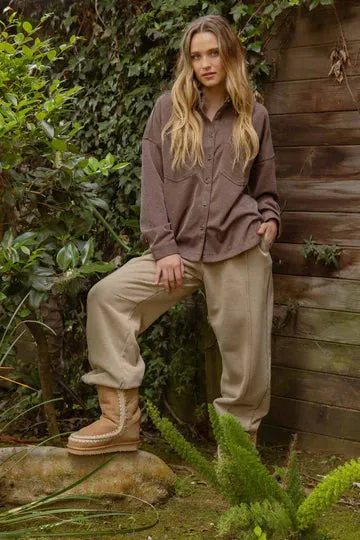 The Hannah Oversized Ribbed Shacket