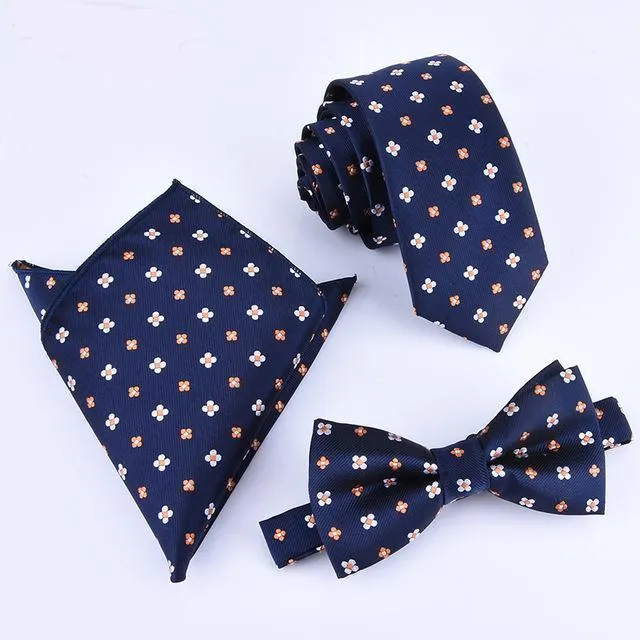 Three (3) Piece Handkerchief, Butterfly Bow Tie and Necktie Set