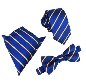 Three (3) Piece Handkerchief, Butterfly Bow Tie and Necktie Set