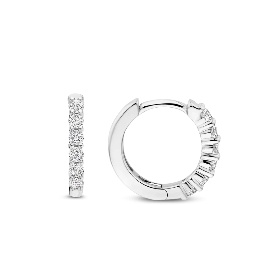 Ti Sento Milano 14mm Zirconia Huggie Hoops