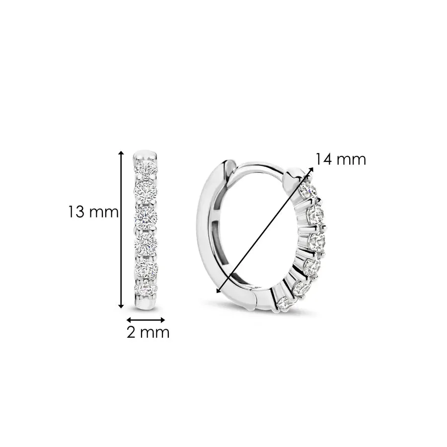 Ti Sento Milano 14mm Zirconia Huggie Hoops