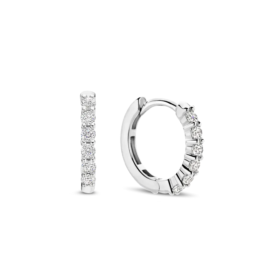Ti Sento Milano 14mm Zirconia Huggie Hoops