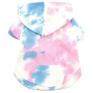 Tie-Dye Dog Hoodie in Pink