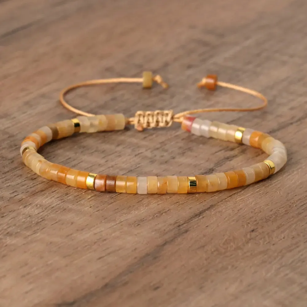 Tiger Eye Amethyst Delicate Dainty Bracelet