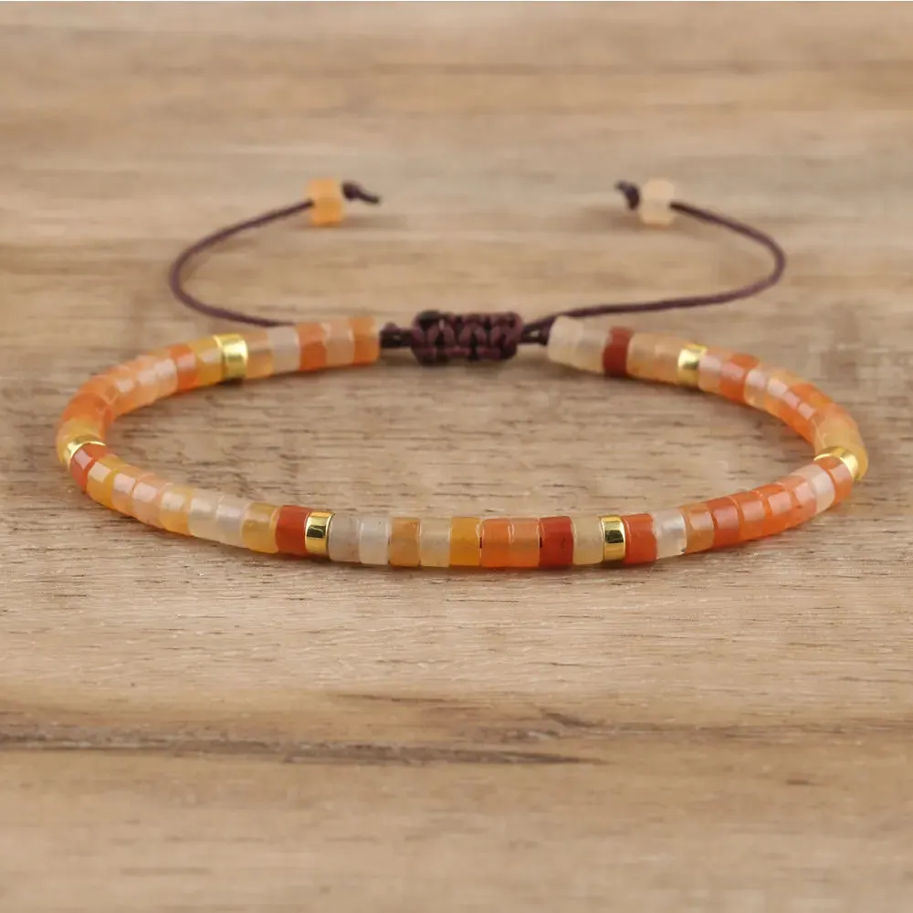 Tiger Eye Amethyst Delicate Dainty Bracelet