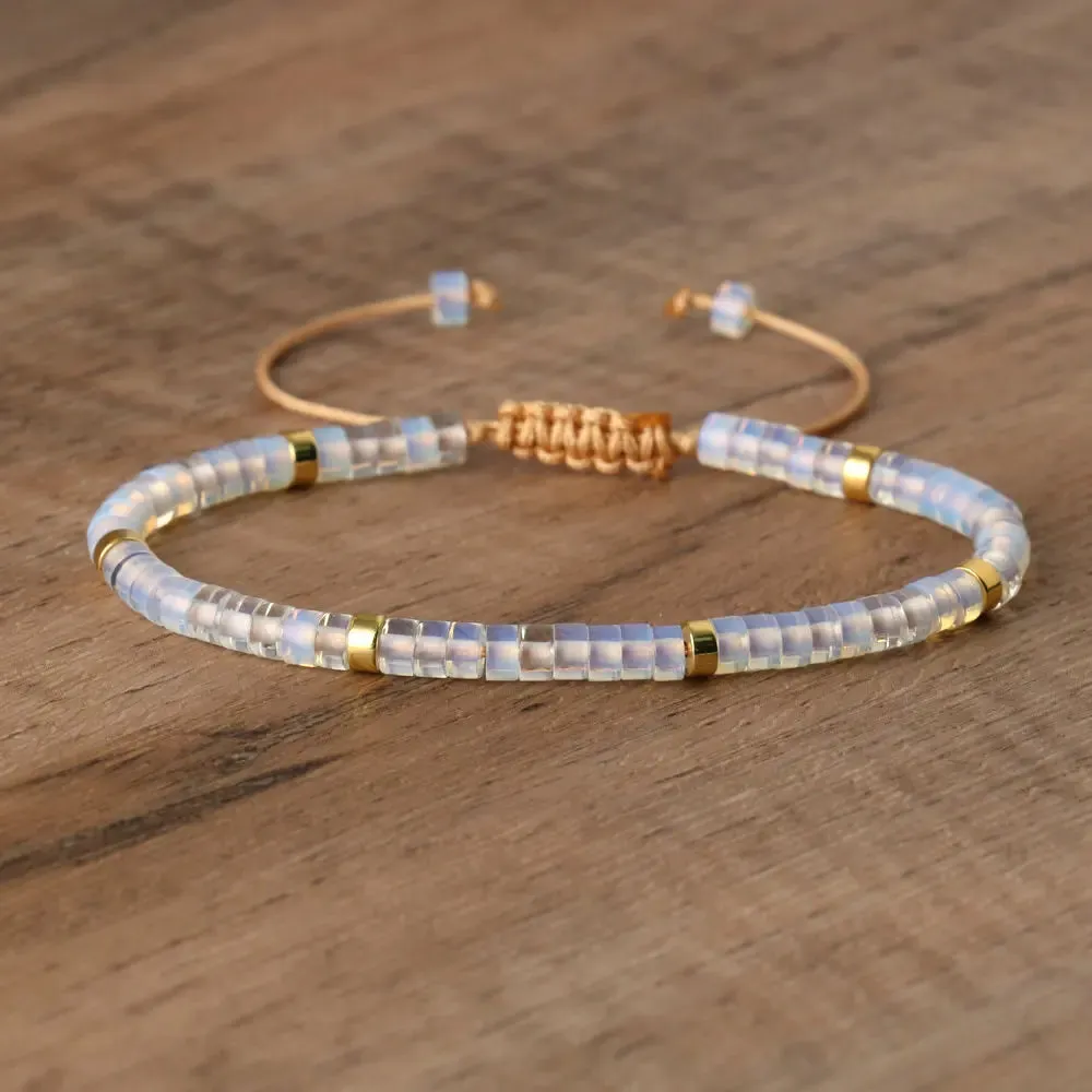 Tiger Eye Amethyst Delicate Dainty Bracelet