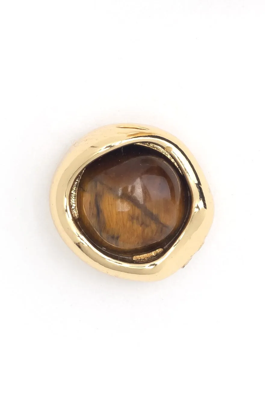 Tiger Eye Stud Earrings