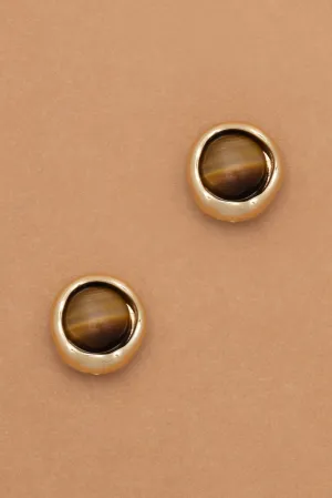 Tiger Eye Stud Earrings