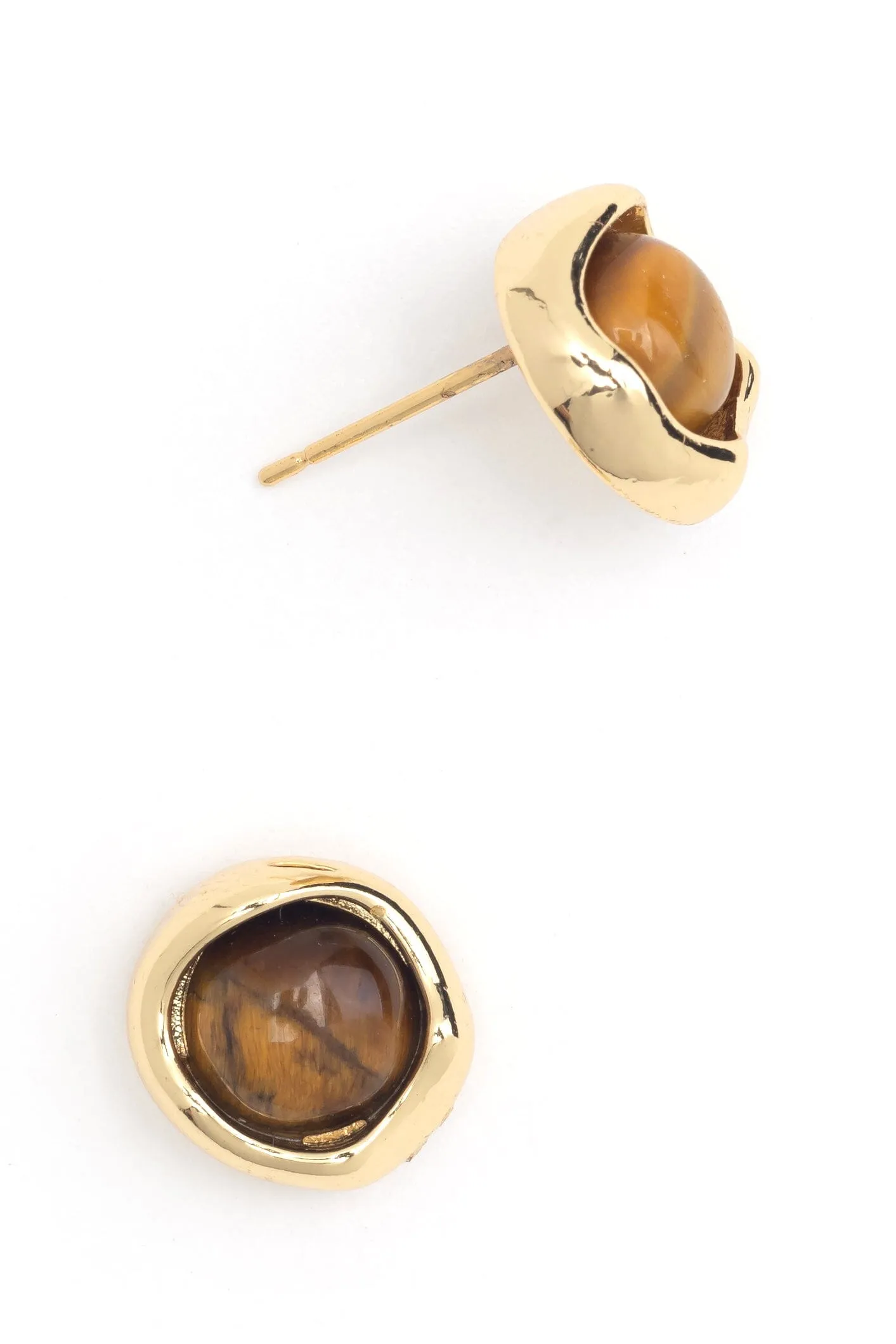 Tiger Eye Stud Earrings
