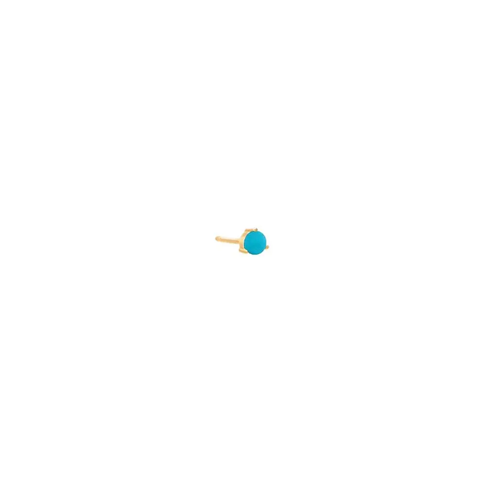 Tiny 3 Prong Solitaire Stud Earring