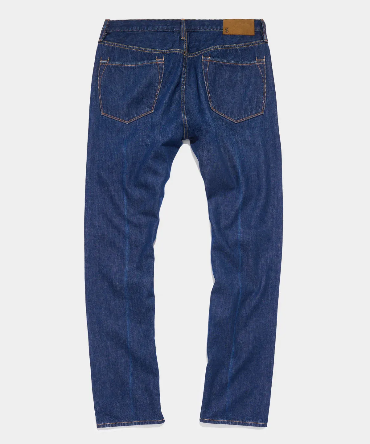 TODD SNYDER CLASSIC FIT SELVEDGE JEAN IN CREASED MEDIUM WASH