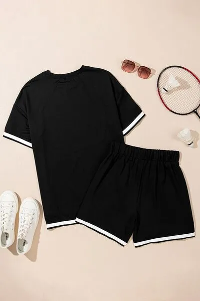 Trim Tee and Shorts Set