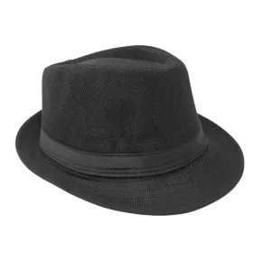 Unisex Classic Fedora Hat Short Brim Black
