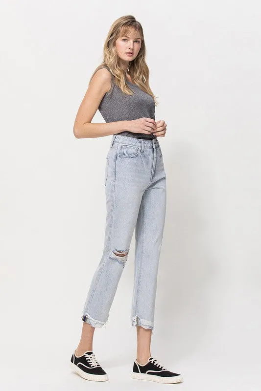 VERVET by Flying Monkey Super High Relaxed Cuffed Straight Jeans