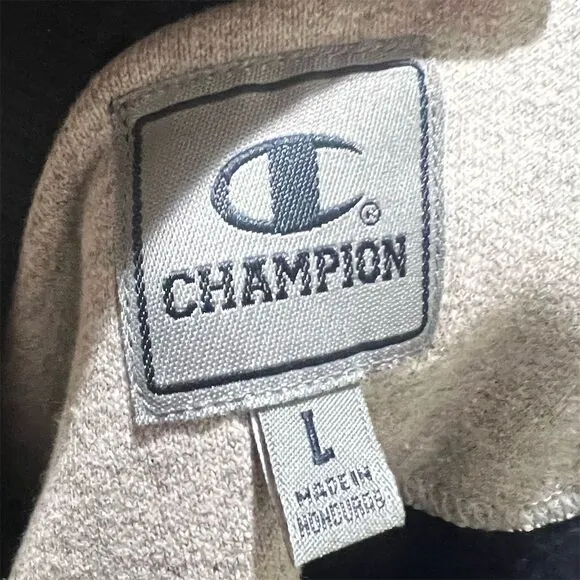 Vintage Champion Unisex Crewneck Sweatshirt Blue Graphic Print Size L