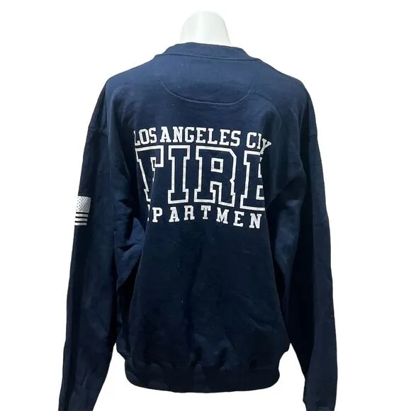 Vintage Champion Unisex Crewneck Sweatshirt Blue Graphic Print Size L
