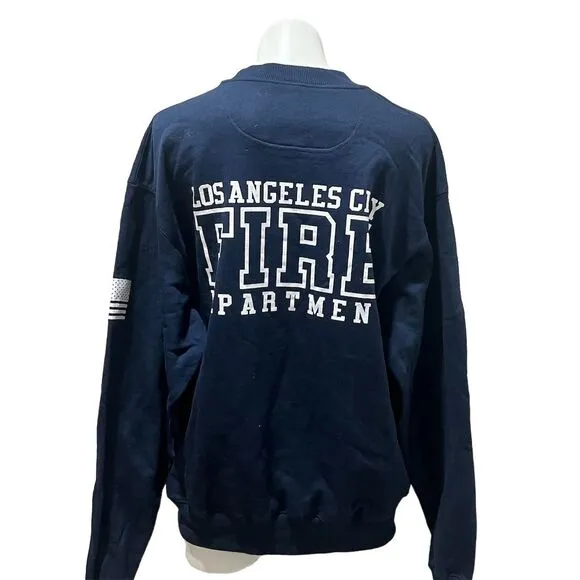 Vintage Champion Unisex Crewneck Sweatshirt Blue Graphic Print Size L