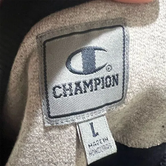 Vintage Champion Unisex Crewneck Sweatshirt Blue Graphic Print Size L