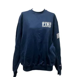 Vintage Champion Unisex Crewneck Sweatshirt Blue Graphic Print Size L