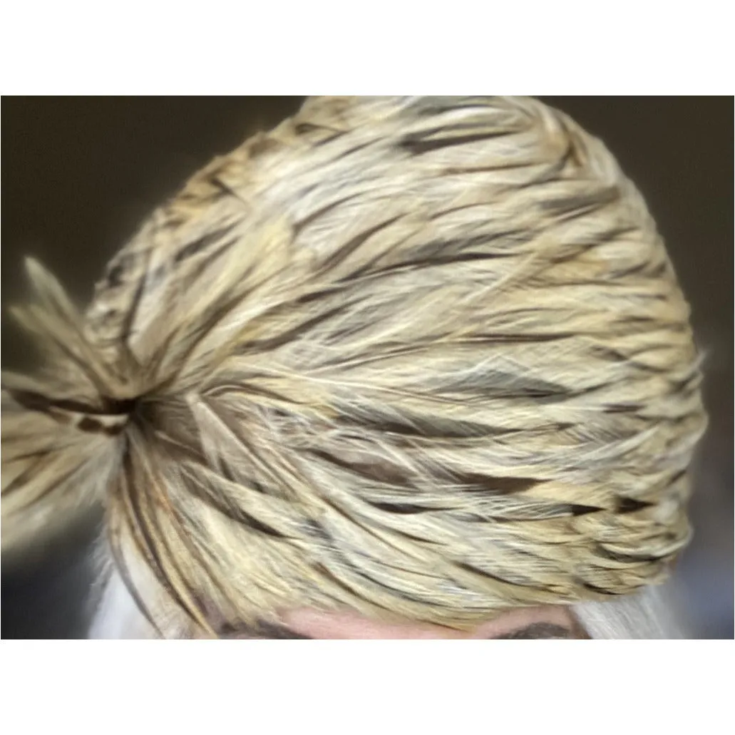 Vintage Ladies  Feather Hat  w/ Spray 1950s Light Brown & Gold Jacki